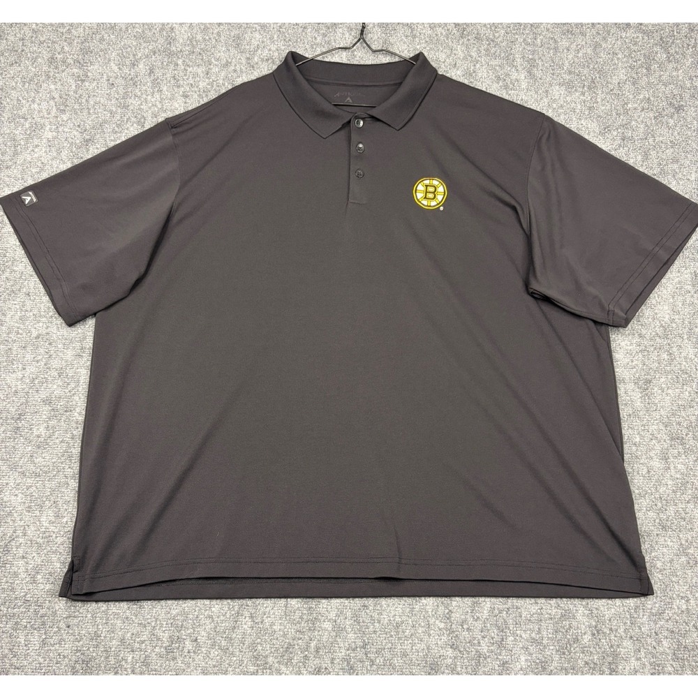 Antigua Boston Bruins Mens Polo Shirt Charcoal Gray NHL Hockey Size 3XL
